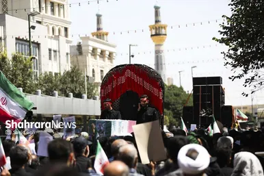 گزارش تصویری | مراسم تشییع پیکر مطهر ۳ شهید در مشهد
