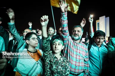جشن مردم مشهد در حمایت از مردم فلسطین و عملیات «طوفان الاقصی»