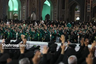 مراسم خطبه خوانی شب عاشورا در حرم مطهر رضوی‎‎‎‎