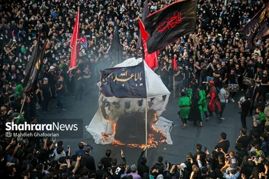 آیین خیمه سوزان عصر عاشورا در مشهد