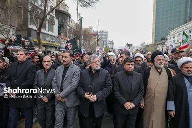 گزارش تصویری | مراسم تشییع پیکر ۸ شهید اقتدار ایران اسلامی در مشهد (۱۳ اسفند ۱۴۰۴)