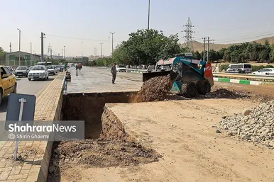 گزارش تصویری | اتفاق  خط لوله اصلی آبرسانی مشهد در بزرگراه شهید سلیمانی