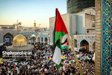 اجتماع همبستگی با جبهه مقاومت فلسطین در صحن قدس حرم مطهر رضوی