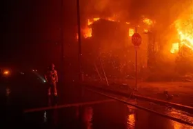 ویدئو| نمای هوایی از آتش سوزی لس آنجلس