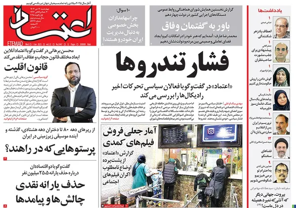 صفحه نخست روزنامه‌های کشور - چهارشنبه ۱۲ دی ۱۴۰۳