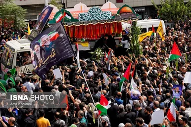 عکس‌هایی از مراسم تشییع پیکر شهید اسماعیل هنیه در تهران - ۱