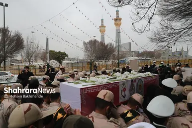 تشییع شهید مرزبانی «معین قدمیاری» در مشهد