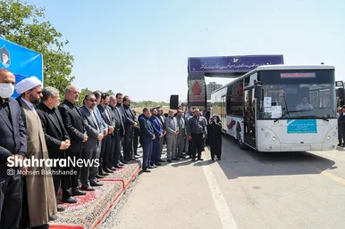رونمایی از ١۵٠ دستگاه ون و اتوبوس با حضور وزیر کشور در مشهد