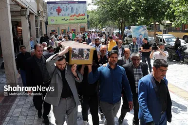 مراسم تشییع حاج فضل‌الله برهانی در حرم مطهر رضوی