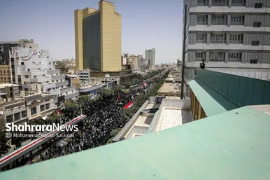 گزارش تصویری | تشییع پیکر مطهر ۱۵ شهید حملات خصمانه اخیر رژیم صهیونیستی به ایران در مشهد مقدس (جمعه ۶ تیر ۱۴۰۴)