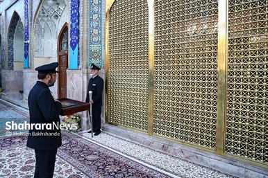 گزارش تصویری | آیین بدرقه کاروان‌های زیر سایه خورشید در حرم مطهر رضوی