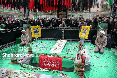 مراسم تشییع و تدفین پیکر پاک شهید گمنام در دانشکده منتظری مشهد