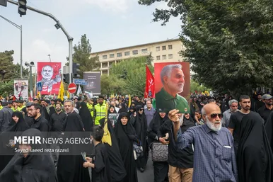 عکس‌هایی از مراسم تشییع پیکر شهید اسماعیل هنیه در تهران- ۲