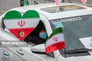 راهپیمایی خودرویی ۲۲ بهمن در مشهد