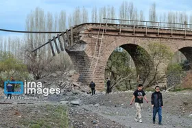 گزارش تصویری | حمله هوایی به پل راه&zwnj;آهن امین آباد زنجان