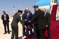 بایدن وارد فلسطین اشغالی شد + فیلم