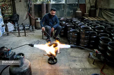 آماده سازی و پختن مخزن سماور در دمای بالا