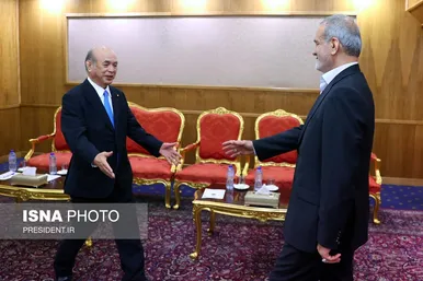 عکس‌هایی از دیدارهای مهمانان مراسم تحلیف با رئیس جمهور