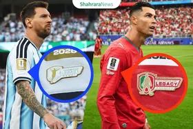 پاداش ۶ حضور در جام جهانی | نشان میراث فیفا روی بازوی مسی و رونالدو