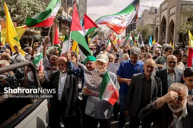 راهپیمایی انزجار مردم مشهد از جنایات رژیم صهیونیستی در لبنان و فلسطین