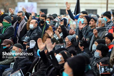 اجتماع عزاداران فاطمی و تشییع پیکر ۹ شهید دفاع مقدس و مدافع حرم