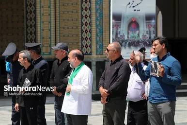 مراسم تشییع حاج فضل‌الله برهانی در حرم مطهر رضوی