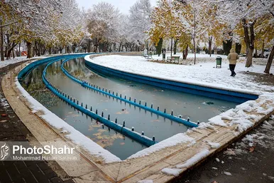 بارش اولین برف پاییزی در مشهدمقدس