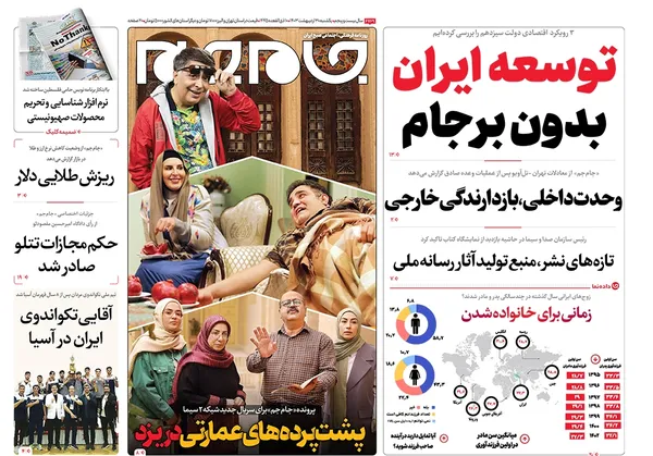 صفحه نخست روزنامه‌های کشور - یکشنبه ۳۰ اردیبهشت ۱۴۰۳