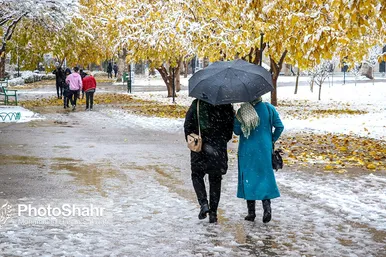 بارش اولین برف پاییزی در مشهدمقدس