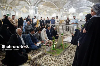 گزارش تصویری | عقد بالا سر حضرت ؛ لحظه شیرین وصال
