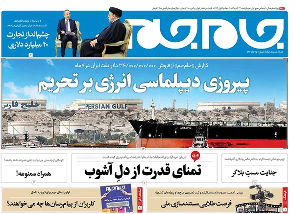 صفحه نخست روزنامه‌های کشور - چهارشنبه ۲۳ آذر ۱۴۰۱