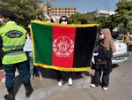 تجمع مهاجران افغانستانی‌ در حمایت از پنجشیر مقابل کنسولگری پاکستان در مشهد + فیلم