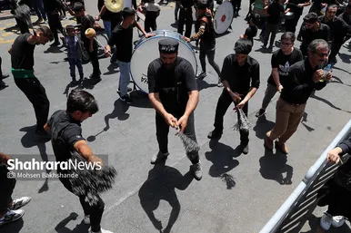 عکس| عزاداری زائران حرم مطهر رضوی در ظهر عاشورا
