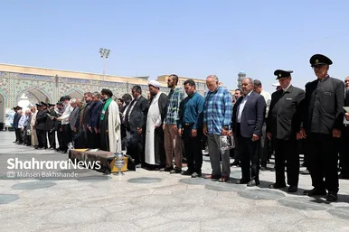 مراسم تشییع حاج فضل‌الله برهانی در حرم مطهر رضوی