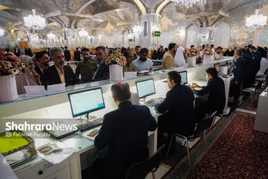 گزارش تصویری | عقد بالا سر حضرت ؛ لحظه شیرین وصال