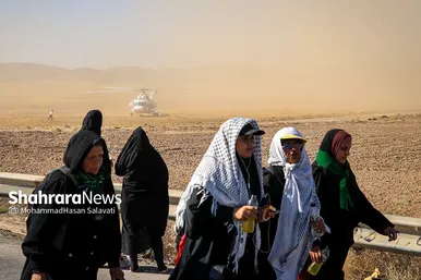 زائران پیاده در مسیر حرم مطهر رضوی