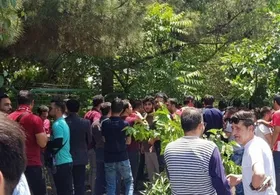 تجمع هواداران پرسپولیس مقابل وزارت&zwnj; ورزش+ویدئو