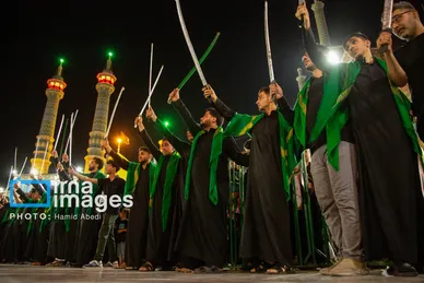 گزارش تصویری | مراسم عزاداری مشق شمشیر